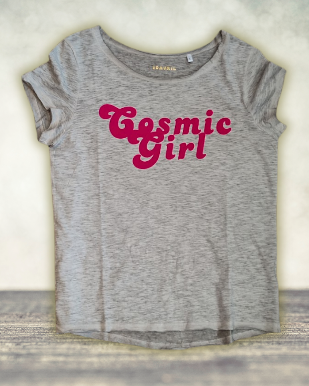 T-shirt à manches courtes coton gris chiné - Cosmic Girl