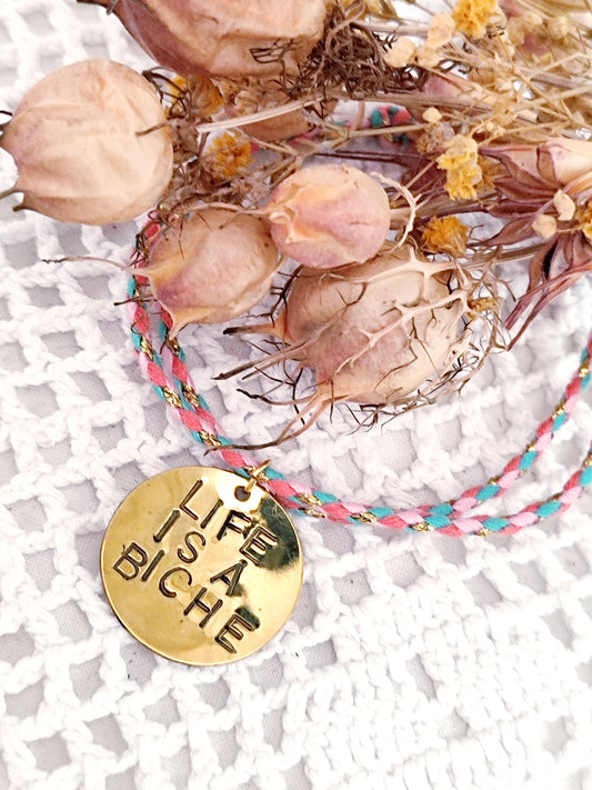 Bracelet en laiton - Life is a Biche